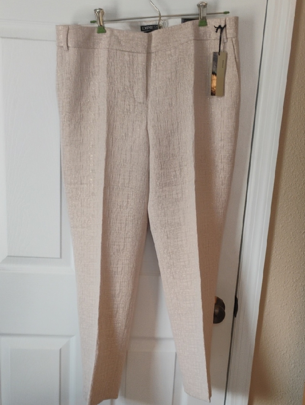Express Straight Leg Pants in Light Beige